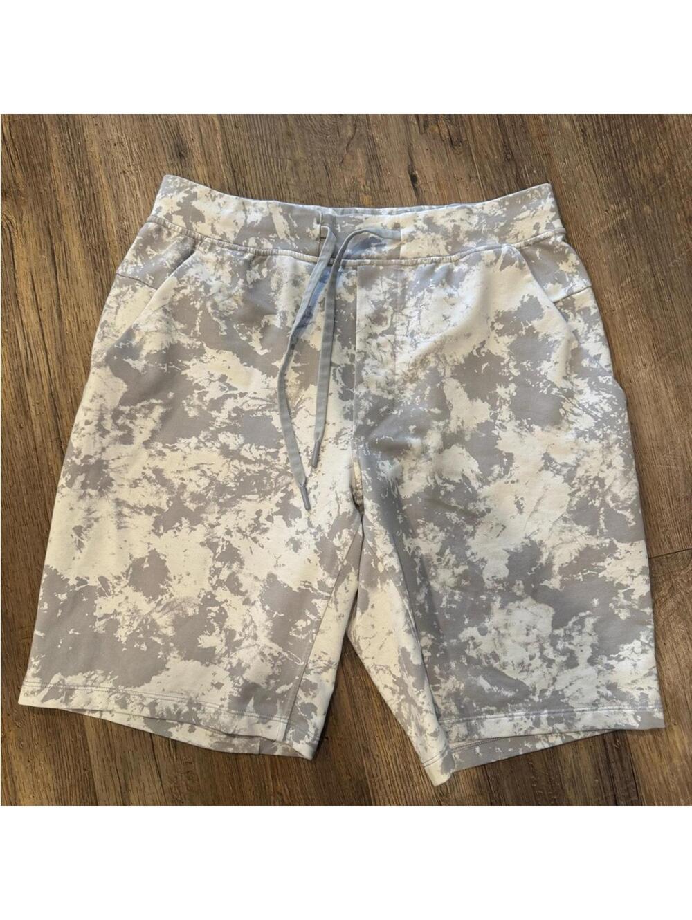Lululemon City Sweat Grey Tie Dye Athletic Shorts 9” Sz M EUC